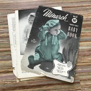 Monarch Hand Knit Baby Book 111 Vintag Knitting Patterns Infant Layette Clothing